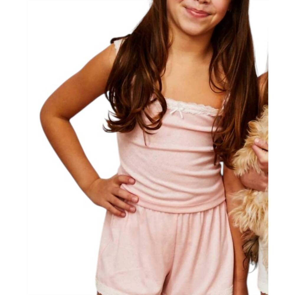 NEW THEME lizzie pointelle tank in heart pink